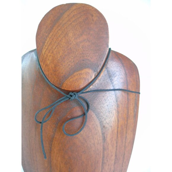 Vintage 1960's Venetian Glass Bead Necklace African Trade Bead On Leather Strand - Picture 3 of 10